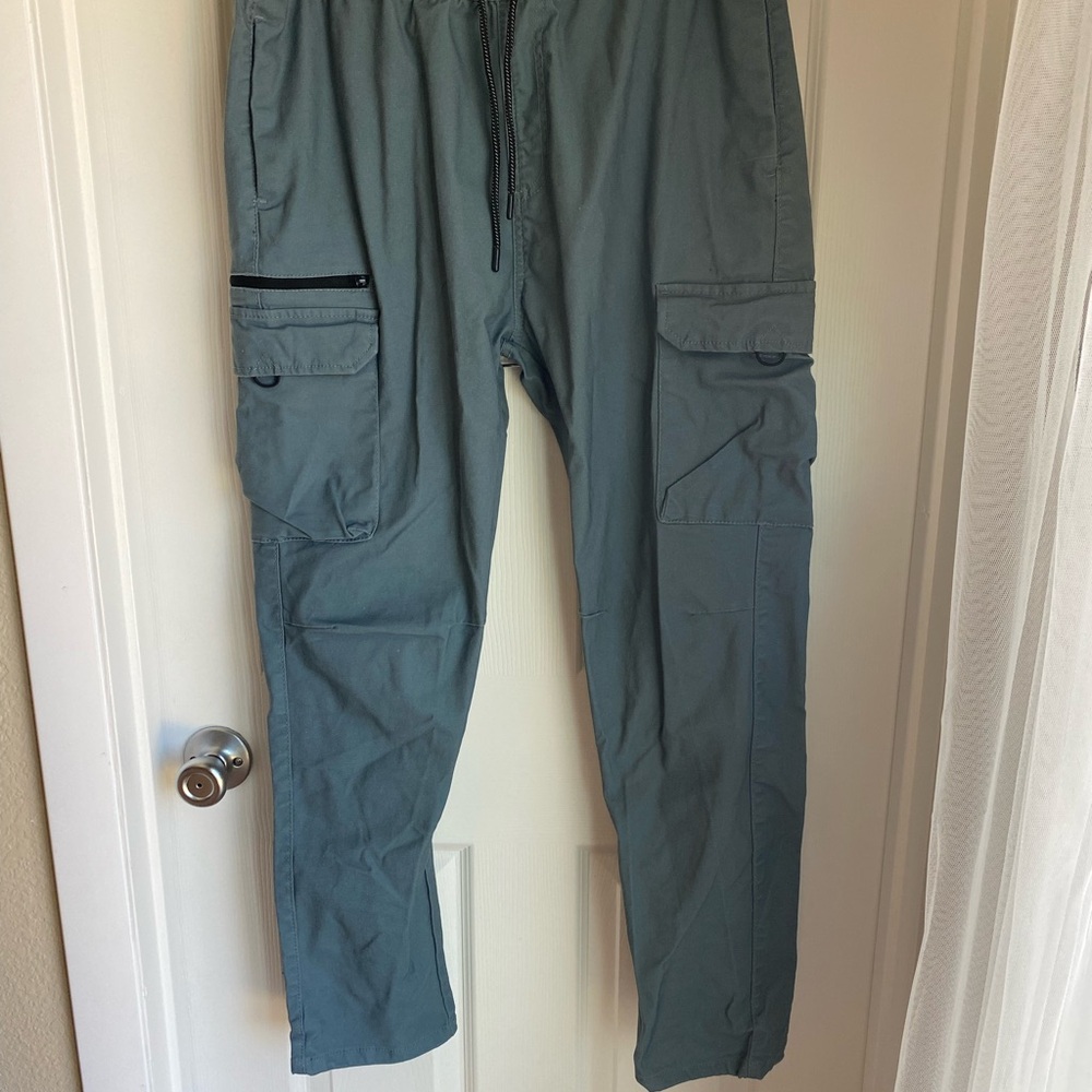 Blue Grey Green Cargo Pants